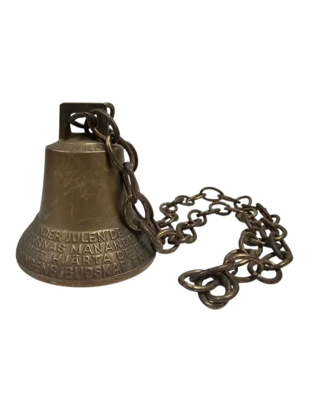 Fridfull Jul - Traditional Swedish Mora cast brass folk art bell